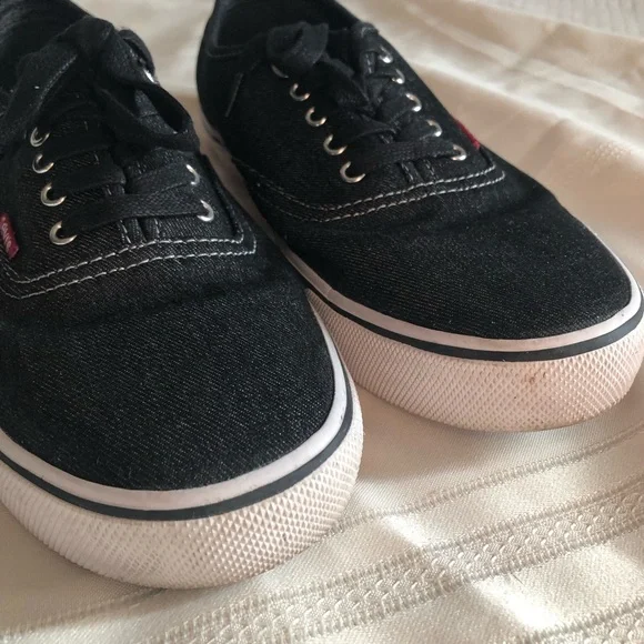 Levi's Comfort Canvas Sneakers Shoes Low Top Black Denim 51751901A Mens 9 - Picture 13 of 15